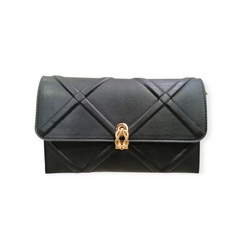 CLASP-LOCK STITCH PATTERN ENVELOPE CLUTCH