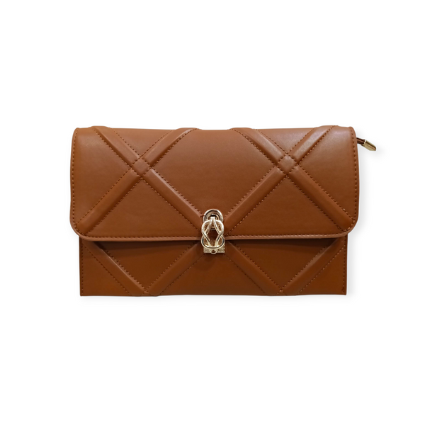 CLASP-LOCK STITCH PATTERN ENVELOPE CLUTCH