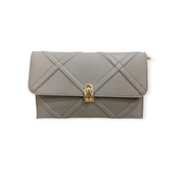 CLASP-LOCK STITCH PATTERN ENVELOPE CLUTCH
