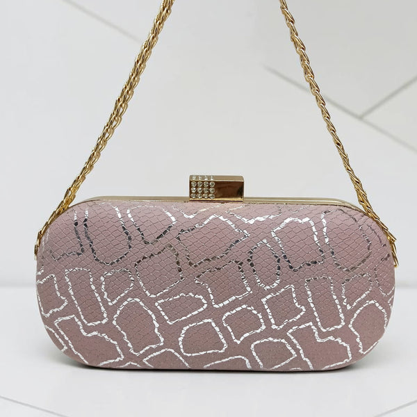 A "PYTHON-EMBOSSED" CLUTCH