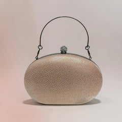 CRYSTAL LOOKLIKE OVAL CLUTCH