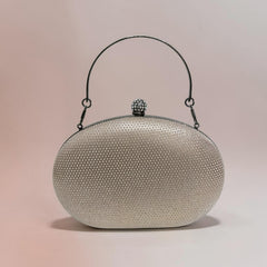 CRYSTAL LOOKLIKE OVAL CLUTCH