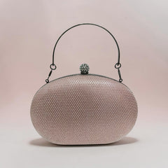 CRYSTAL LOOKLIKE OVAL CLUTCH