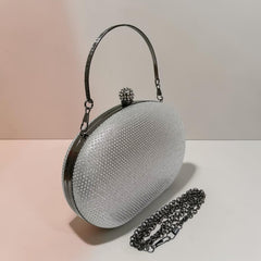 CRYSTAL LOOKLIKE OVAL CLUTCH