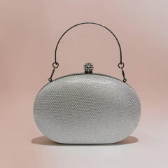 CRYSTAL LOOKLIKE OVAL CLUTCH