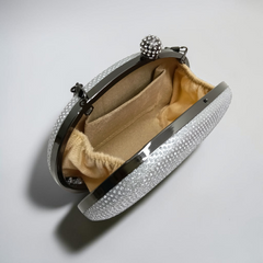 CRYSTAL LOOKLIKE OVAL CLUTCH