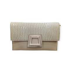 CROC-SKIN PATTERNED ENVELOPE CLUTCH