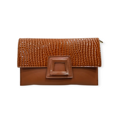 CROC-SKIN PATTERNED ENVELOPE CLUTCH