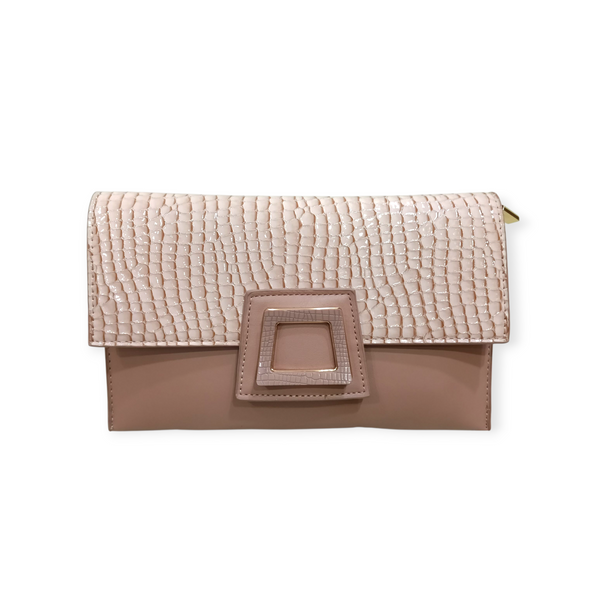 CROC-SKIN PATTERNED ENVELOPE CLUTCH