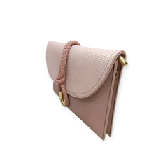 BRAIDED HANDLE ENVELOPE CLUTCH