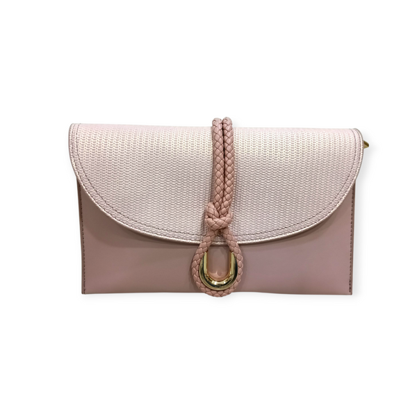 BRAIDED HANDLE ENVELOPE CLUTCH