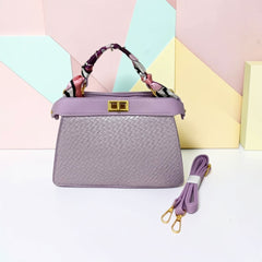 TRAPEZOID TURN-LOCK HANDBAG