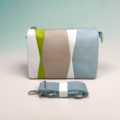 COLOR BLOCKED GEOMETRIC SLING BAG