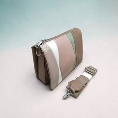 COLOR BLOCKED GEOMETRIC SLING BAG