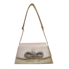 A STATEMENT SATIN POUCHETTE .