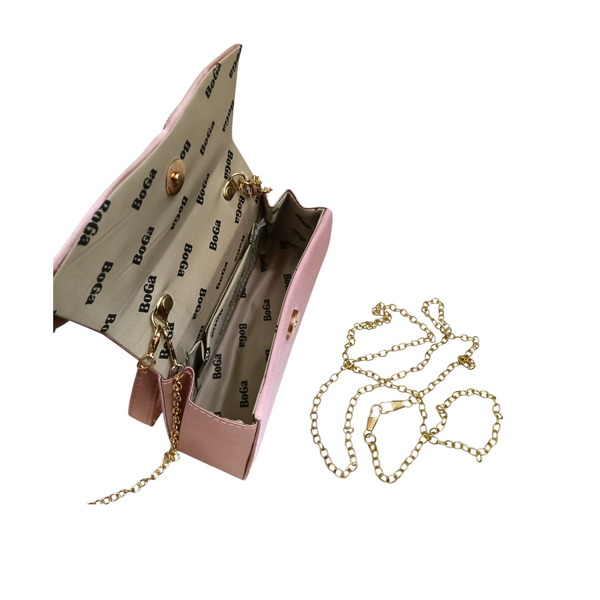 A STATEMENT SATIN POUCHETTE .