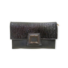 Croc-Skin Patterned Envelope Clutch