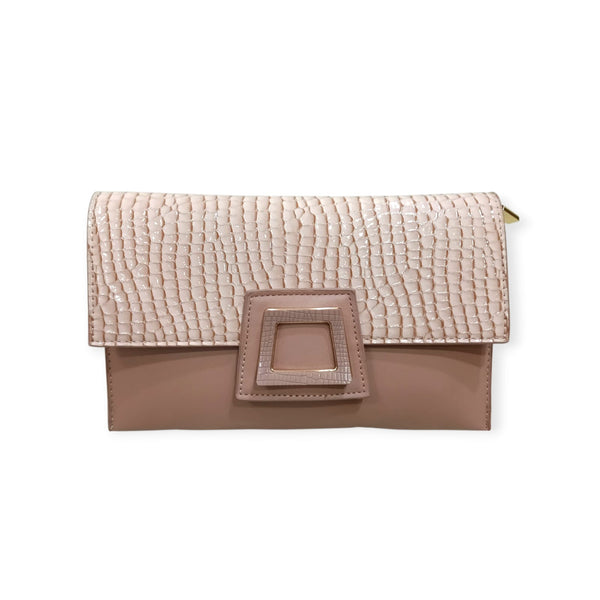 Croc-Skin Patterned Envelope Clutch