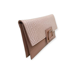 Croc-Skin Patterned Envelope Clutch